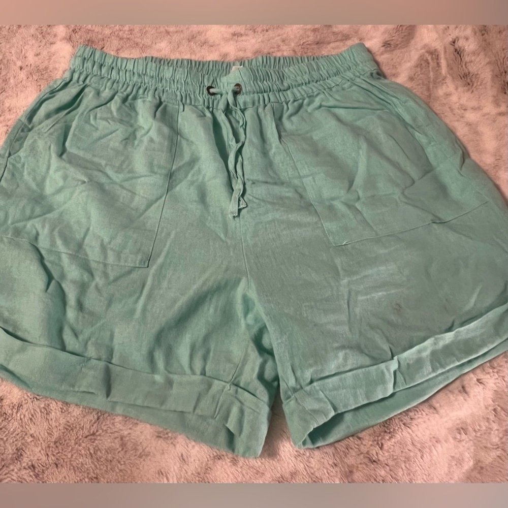 Mint Green Casual Shorts